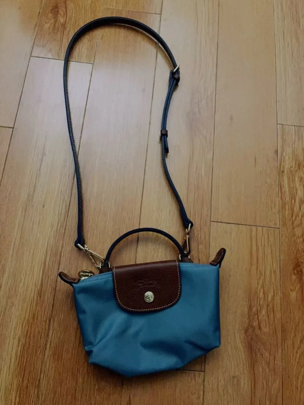 Longchamp Hand Clutch Pouch Morandi Tone Nylon Cosmetic Bag with strap